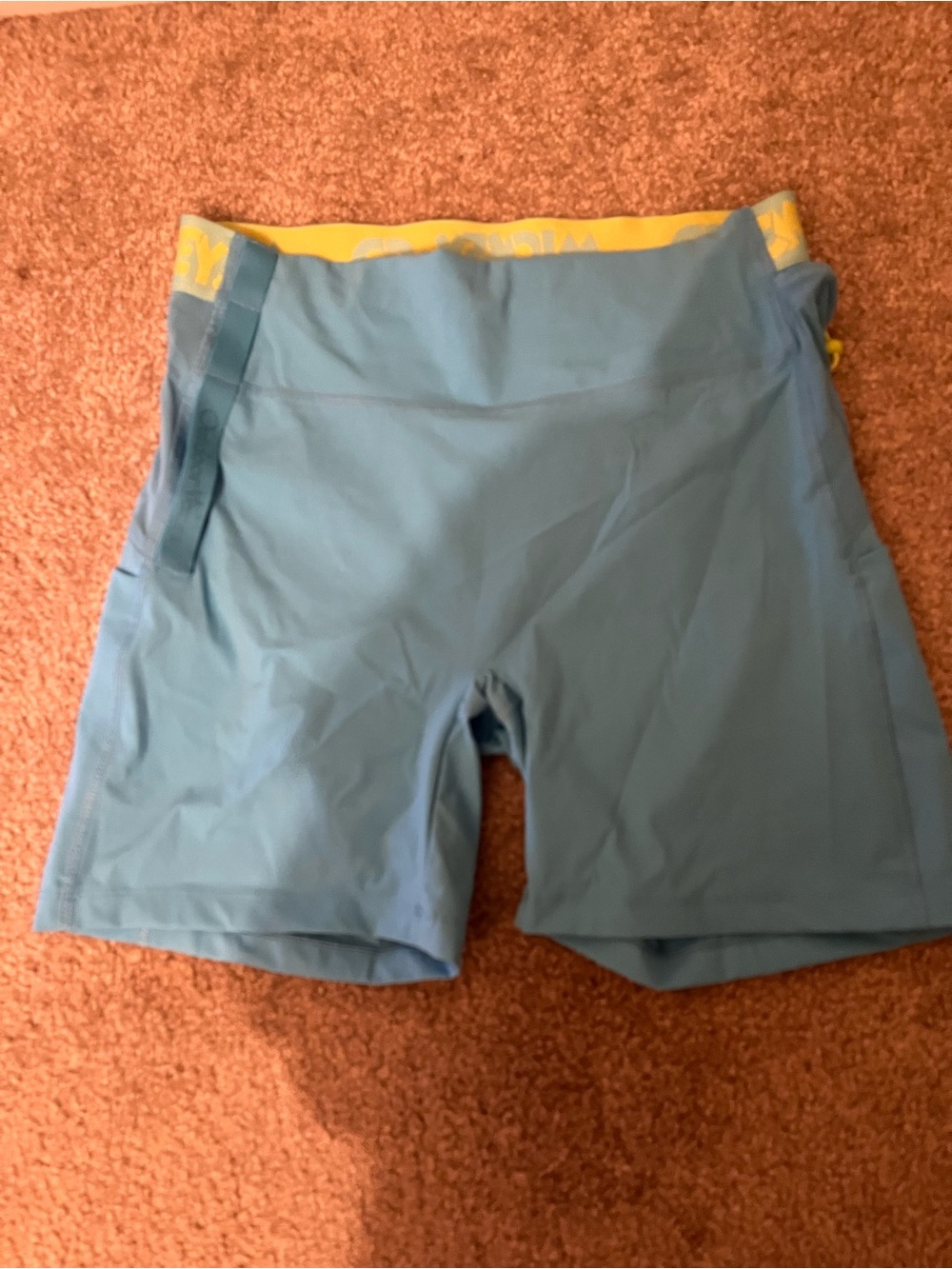 Disney Light Blue Bike Shorts with Yellow Waistband